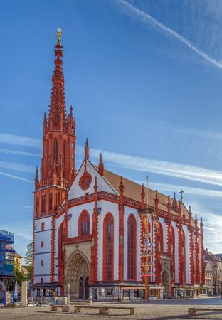 Marienkapelle is a Roman Catholic church located at the Unterer Markt (market square) of the town of Wurzburg, Germanyの写真素材