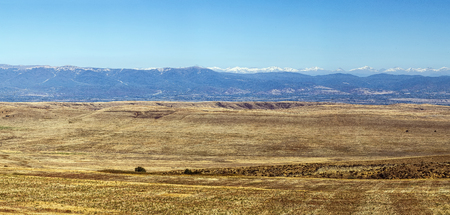 Landscape in the desert of Gareja near the border with Azerbaijan, Georgiaの写真素材