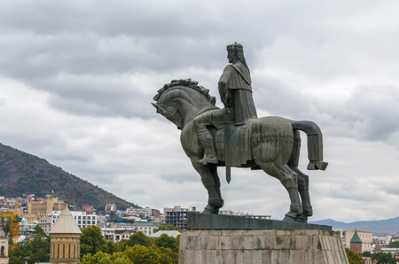 Statue of King Vakhtang Gorgasali above Tbilisi, Georgia