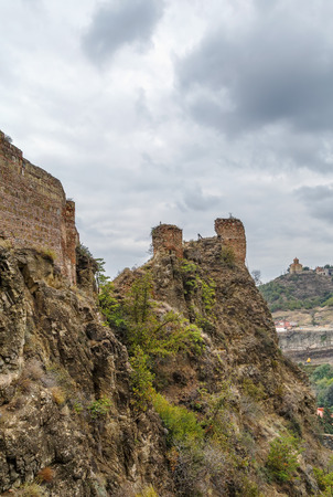 Narikala is an ancient fortress overlooking Tbilisi, Georgiaの写真素材