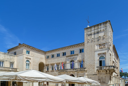 Town hall on people square in Zadar, Croatiaの写真素材