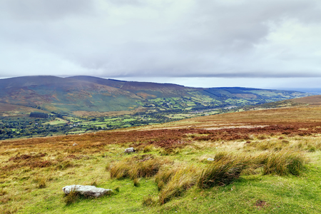 Landscape with Glassamucky Mountain in autumn, Irelandの写真素材