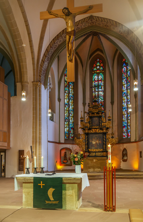 Lutheran Parish Church of St. Nicholas, Lemgo, Germany. Interiorのeditorial素材