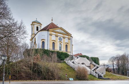 Rococo Marienberg Pilgrimage Church near Burghausen, Germanyの写真素材