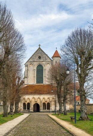 Pontigny Abbey was a Cistercian monastery located in Pontigny in Burgundy, France. View from facadeの写真素材