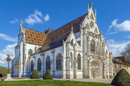 Church of Royal Monastery of Brou in Bourg-en-Bresse, Franceの写真素材