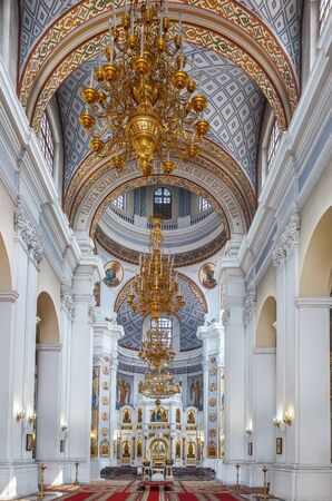 Assumption Cathedral is orthodox church in Vilnius Baroque style in Vitebsk, Belarus. Interiorの写真素材
