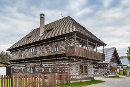 First folk architecture reserve in the world in Cicmany, Slovakiaの写真素材
