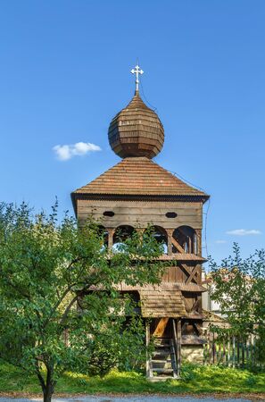 Wooden Bell Tower in Hronsek village, Slovakiaの写真素材