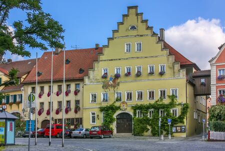 Street in the historic center of the Feuchtwangen city in Middle Franconia in Bavaria, Germanyの写真素材