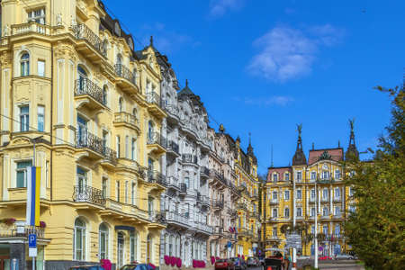 Street in Marianske Lazne city center, Czech republicのeditorial素材