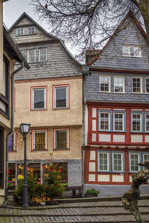Street with half-timbered houses in Limburg old town, Germany