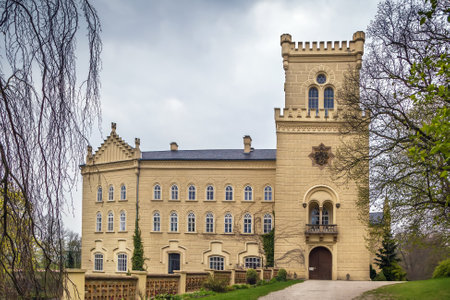 Castle in Neo-Gothic style in Chyse, Czech republicのeditorial素材