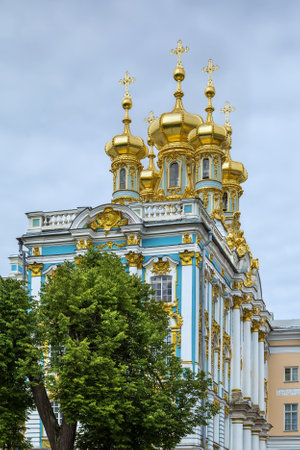 Palace Chapel in Catherine Palace, Tsarskoye Selo, Russiaのeditorial素材