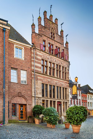 Market Square with hiatorical houses in Xanten city, Germanyのeditorial素材