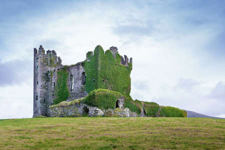 Ballycarbery Castle is a castle 3 kilometers (2 mi) from Cahersiveen, County Kerry, Irelandの写真素材
