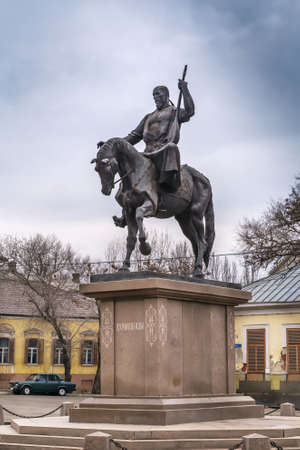 Monument to Kazakh folk musician Kurmangazy, Astrakhan, Russia