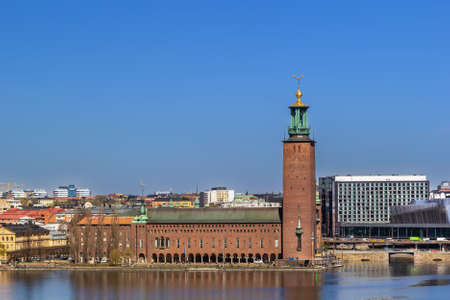 Stockholm City Hall is the building of the Municipal Council for the City of Stockholm in Sweden.の写真素材