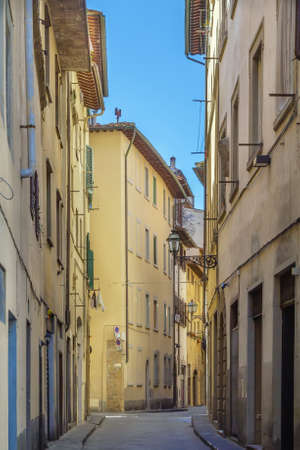 Street in the historic center of Florence, Italyの写真素材