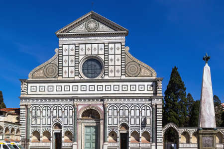 Santa Maria Novella is a church in Florence, Italy. facadeの写真素材
