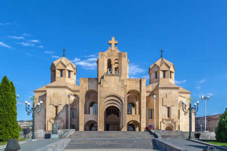 Saint Gregory the Illuminator Cathedral is one of the largest religious buildings in the South Caucasus, Yerevan, Armeniaの写真素材