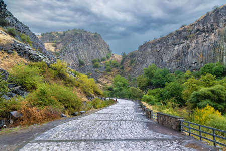 Basalt columns in Garni Gorge, commonly called the Symphony of Stones, Armenia