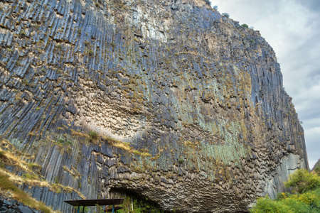Basalt columns in Garni Gorge, commonly called the Symphony of Stones, Armeniaの写真素材