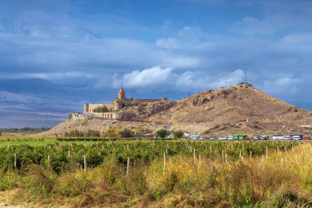 View of Khor Virap monastery, Armeniaの写真素材
