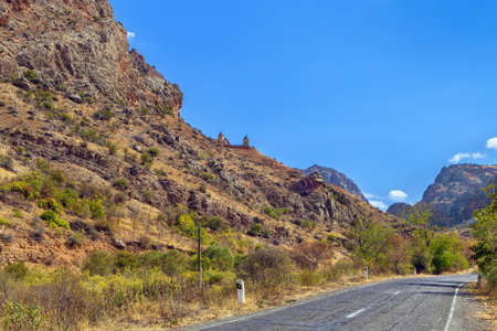 View of Noravank monastery on the mountain, Armeniaの写真素材
