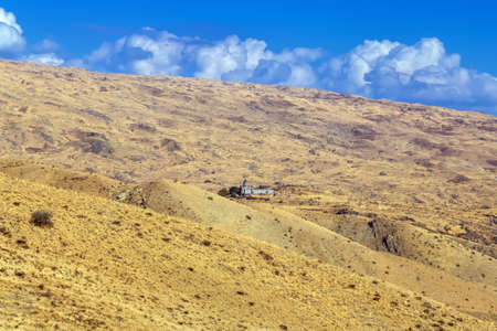 View of Arkazi S. Khach church in mountain, Armeniaの写真素材