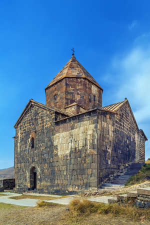 Sevanavank is a monastic complex located on a peninsula at the northwestern shore of Lake Sevan, Armeniaの写真素材
