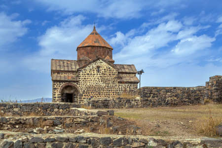 Sevanavank is a monastic complex located on a peninsula at the northwestern shore of Lake Sevan, Armeniaの写真素材