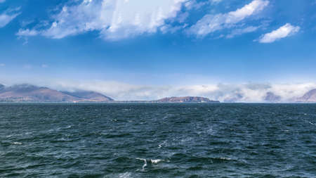 Landscape with Sevan lake, Armeniaの写真素材