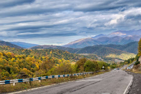 Road in the mountains near Dilijan, Armeniaの写真素材