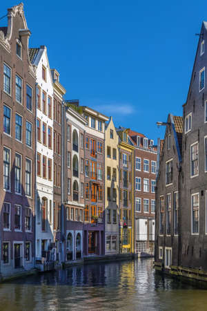 Canal in Amsterdam city center, Netherlandsの写真素材