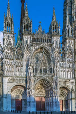 Rouen Cathedral is a Roman Catholic Gothic cathedral in Rouen, Normandy, France. portalの写真素材