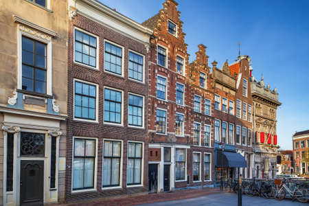 Street in Haarlem city center, Netherlandsの写真素材