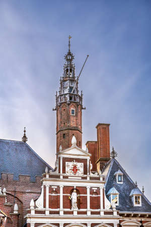 Haarlem City Hall on the Grote Markt, built in the 14th century, Netherlandsの写真素材