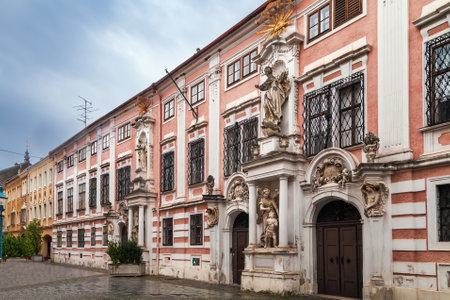 Institute of the Blessed Virgin Mary in the old city center of Sankt Polten, Austriaのeditorial素材
