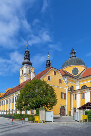 The Baroque Mariatrost Basilica on top of the Purberg hill in Mariatrost, a district of Graz, is one of the most famous pilgrimage sites of Styria in Austriaのeditorial素材