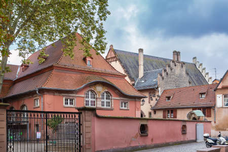 Street in Strasbourg historical center, Franceの写真素材