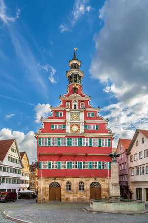 Old Town Hall is the most beautiful building in Esslingen am Neckar, Germany. back viewの写真素材