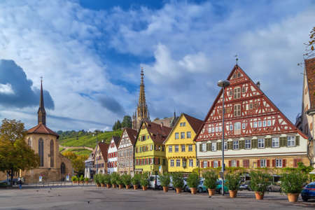View of Marktplatz square in Esslingen am Neckar, Germanyの写真素材