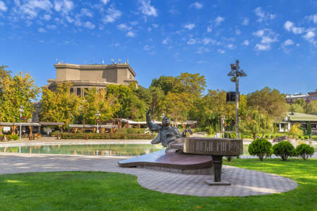 Monument to Arno Babajanyan on Freedom Square in Yerevan, Armeniaのeditorial素材