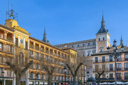 Plaza de Zocodover in Toledo city center, Spainの写真素材