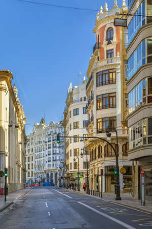 Street in Valencia city center, Spainの写真素材