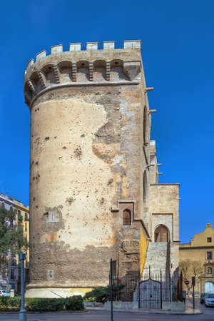Quart Towers is part of the old medieval defensive wall in Valencia, Spainの写真素材