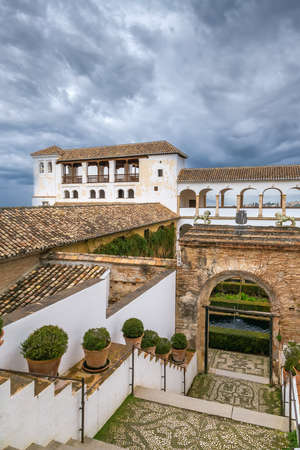 Generalife was a summer palace and country estate in Granada, Spainのeditorial素材