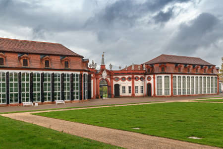 Greenhouse with gate in Schloss Seehof, Germanyの写真素材