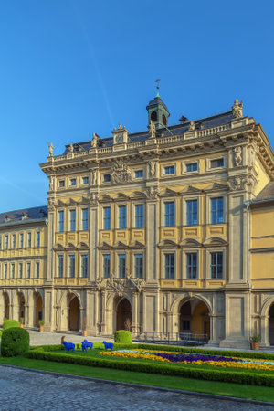 Stiftung Juliusspital is a Baroque hospital with a courtyard,Wurzburg, Germanyのeditorial素材
